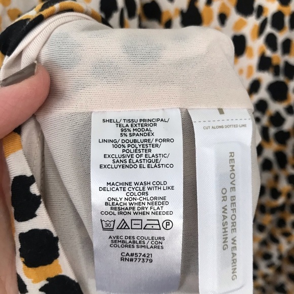 Ann Taylor mock neck smocked leopard print dress XS - Picture 6 of 7